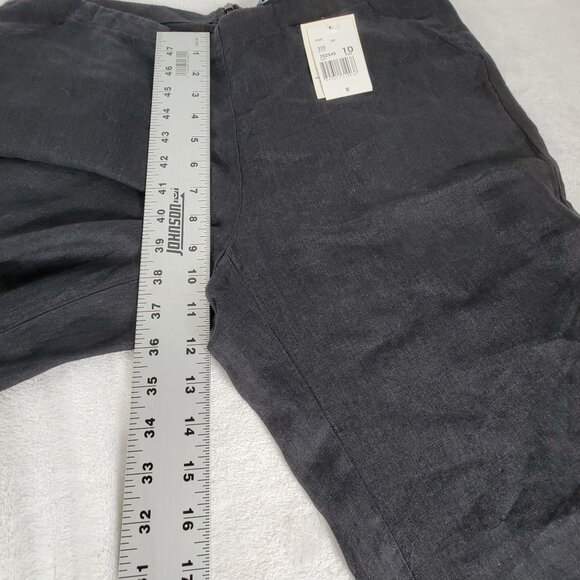 CAbi Womens Vintage Washed Linen Wide-Leg Pants Size 10 Charcoal Gray 335 New - Picture 8 of 10